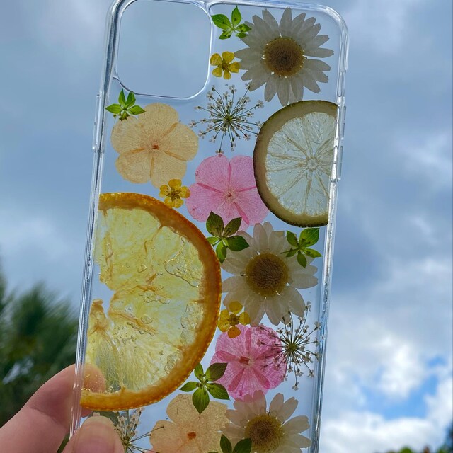 手作り押し花スマホケース、ドライフルーツ iPhone 16 Pro Max