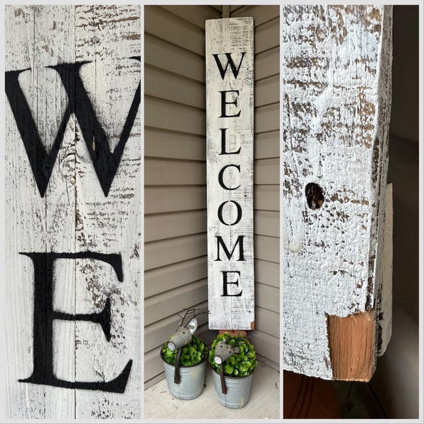 Rustic Farmhouse 60 In. Vertical Front Porch Welcome Sign - Etsy