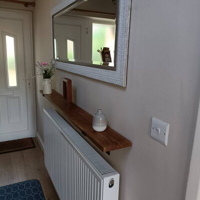Solid Wood Radiator Shelf With Brackets Rustic Narrow Shelf for Hallway ...
