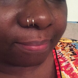 Double Nose Ring For A Single Pierced Nose Double Hoop Nose Etsy