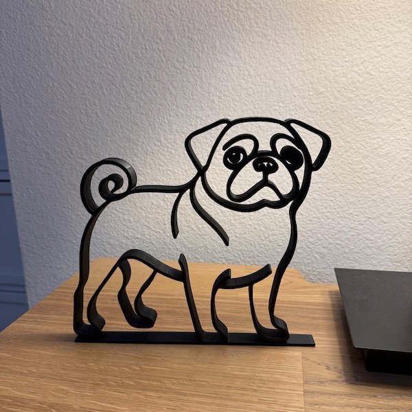 Customer photo of Pug Line Art Sculpture in their home