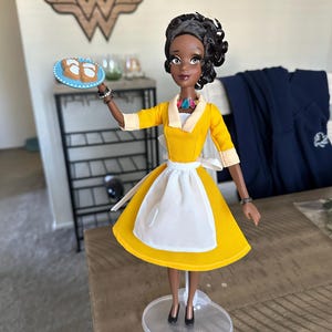 ティアナ風ドールドレス：11.5インチまたは17インチの人形用イエロー