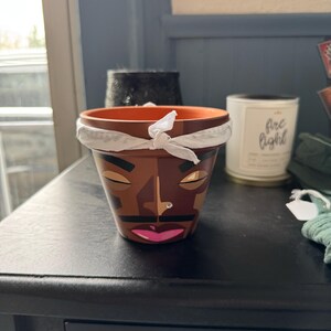 Tupac Shakur Hand-painted Terracotta Planter, 90s Legend Decor