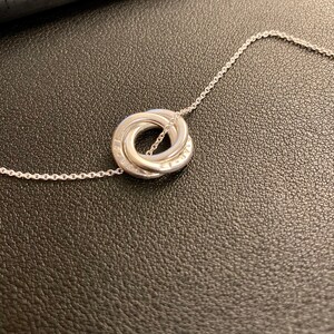 ネックレス・ペンダント Petite Ring Pendant Silver Necklace Sterling Silver Tiny Double Ring Pendant Necklace - Etsy
