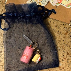 Pink drink, strawberry shortcake roll, Nintendo Switch Charm, steam deck, charm, headphone jack charm