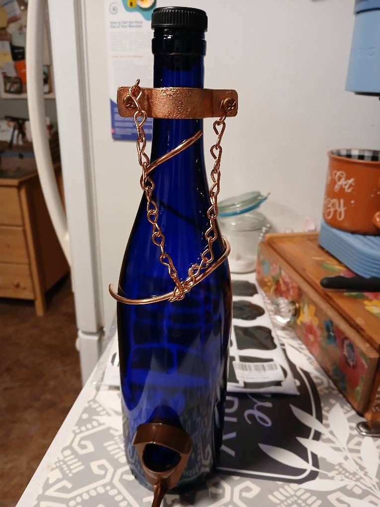 Bird Feeders for the Outdoors, Wild Birdfeeder, Wine Bottle Decor, Upcycled Decor, Garden Decor, Gift for Mom, Wine Bottle Gift Ideas