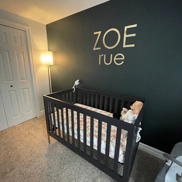 First and Middle Sign Name - Gold Mirror Name Sign - Custom Name Sign ...