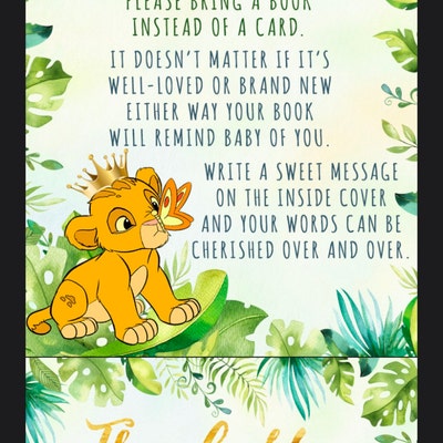 Lion King Diaper Raffle Cards, A Little King Baby Shower Diaper Raffle ...