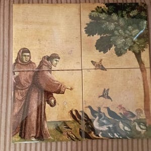 Murale in piastrelle di San Francesco d'Assisi: pannello murale in