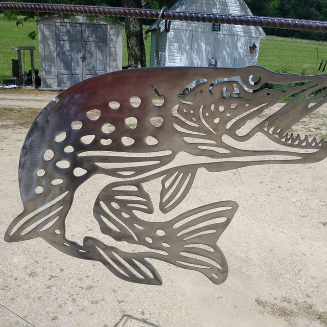 Pike SVG, Fish DXF Cut File, Svg for Cricut, Dxf for Laser
