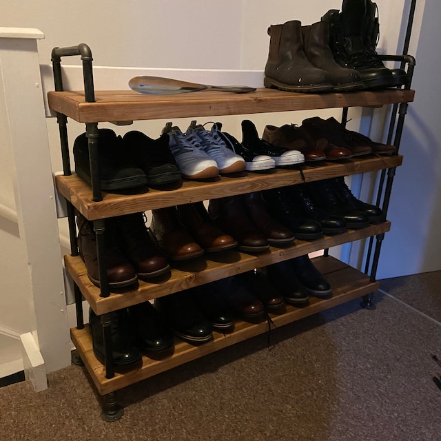 Diy Shoe Shoe Rack Shelf Angle Diy Industrial Shoe Rack Slanted