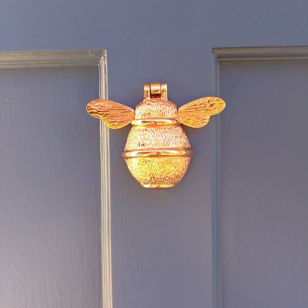 Solid Brass Bee Door Knocker | Polished Bumblebee Front Door Decor ...