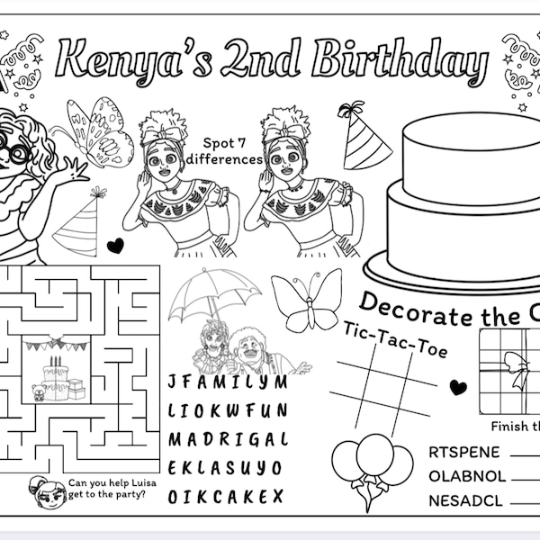Minions Birthday Coloring Placemat | Coloring for Kids | Instant ...