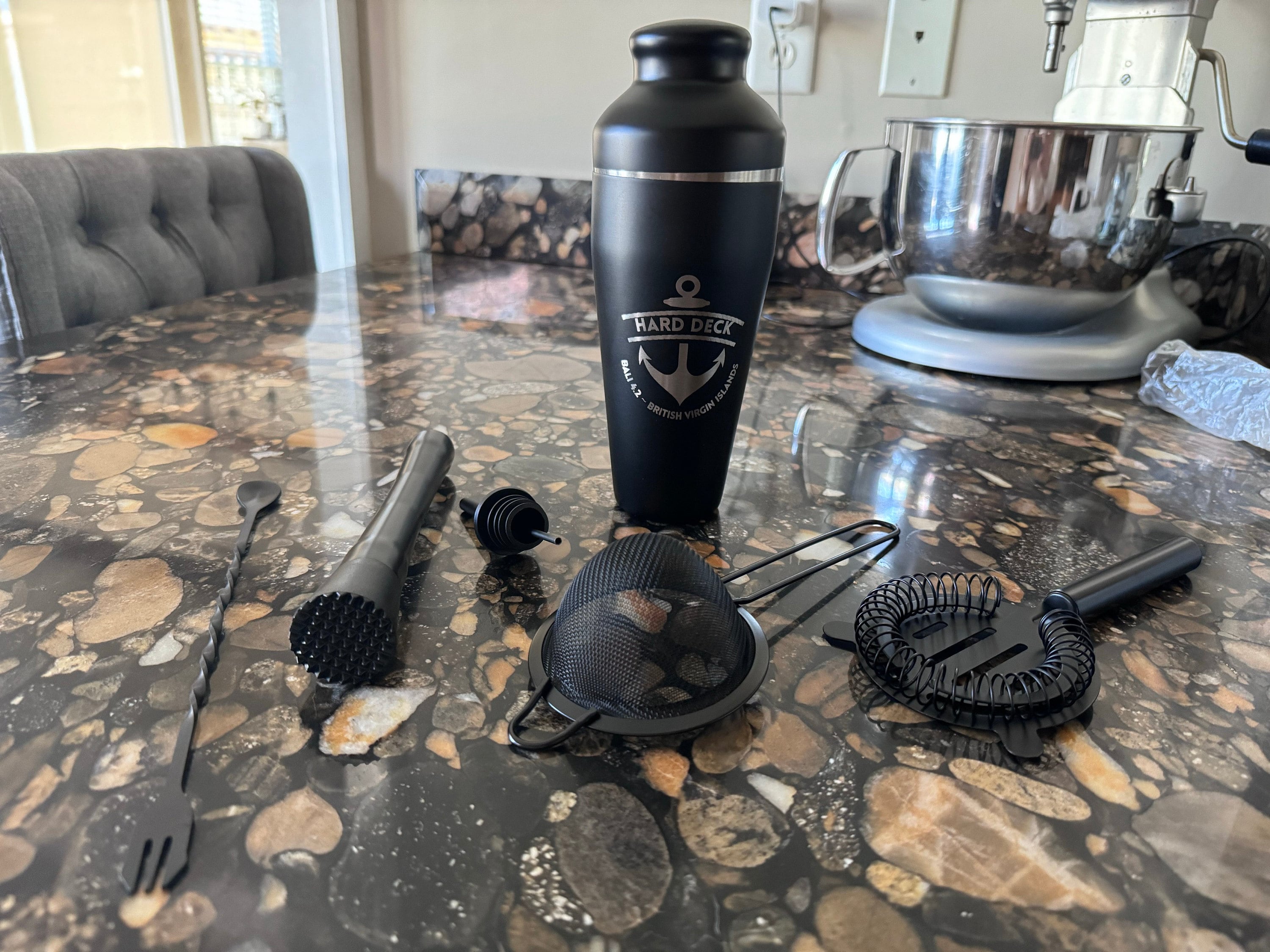 Engraved Steel Matte Black Cocktail/ Alcohol Shaker Set of 9 Barware, Personalised Custom Drink Mixer, Martini Bartender Tools, Gift for Him