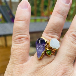 Customer photo from Liz, Raw Crystal Ring Mystery Box! 3 Ring Set