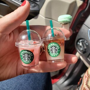 Miniature Starbucks Coffee Cup Drink/car Accessories/car Mask Holder Car  Vent Clip / Miniature Figure /min Starbucks Cup/starbucks Keychain 