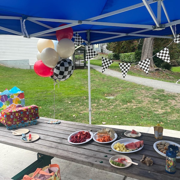 Checkered Race Car Flags | Vintage Racing Flags Banner | First Birthday ...