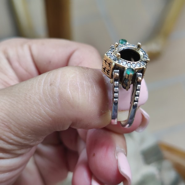 Extraordinary Ring, Reversible Ring, Turkish Design Pear Cut Emerald ...