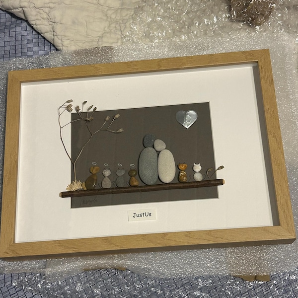 10th 10 Years Tin Wedding Anniversary Pebble Art Picture Married Couple ...