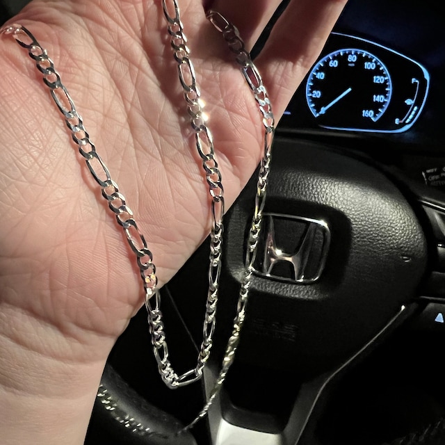 Sterling Silver Rings For Men 925 Metal Purity Italy Sterling Silver Men's Figaro Chain Necklace 28&quot Sterling Silver Figaro Chain In Men's Bracelets - Foto 2