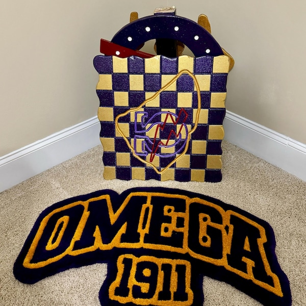 Omega Psi Phi Inspired Tufted Rug - Etsy