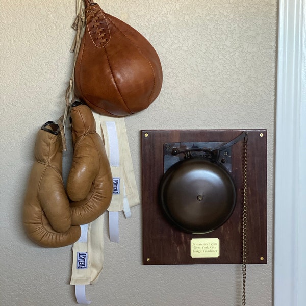 Large Brass Boxing Bell With Engraved Brass Plate - Etsy