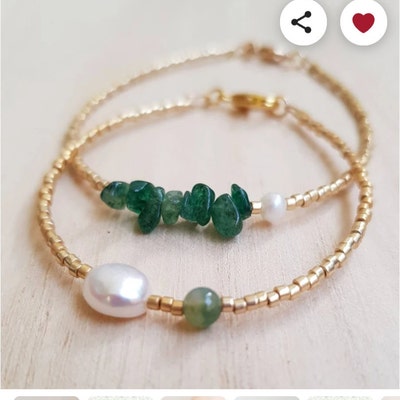 Pale Green and Silver Tiny Bead Bracelet, Minimalist Bracelet, Boho ...