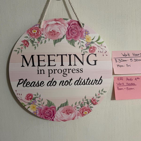 Meeting Do Not Disturb Door Sign 12", Double Sided Easy to Mount PVC ...
