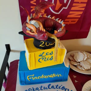 Arthsdite 1 Décoration De Gâteau D'anniversaire Sur Le Thème Du Dragon « Happy Birthday