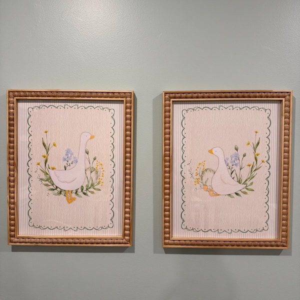 Vintage Wall Gallery Silly Goose Nursery Print, Sweet Floral Nursery ...