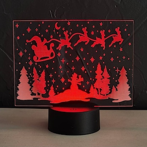 Christmas Night SVG, Santa Sleigh SVG, Snowman Svg Scene, Reindeer ...