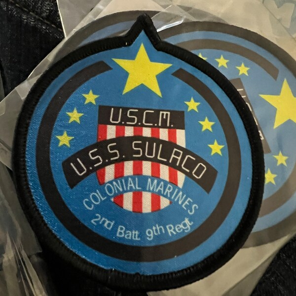 Aliens USS Sulaco US Colonial Marines Iron on Printed Patch. Large 85mm ...