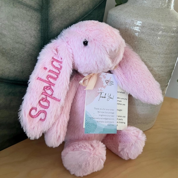 Personalised Plush Bunny Rabbits, Jellycat Lookalike. Floppy Ear Rabbit ...