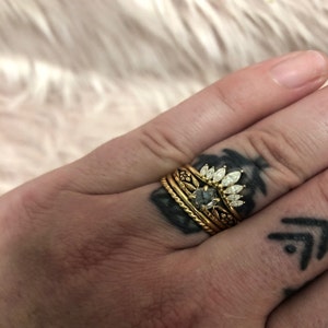 Curved wedding band rose gold Marquise cut Diamond wedding band Vintage Unique Moissanite Matching Stacking band Bridal Custom Promise band