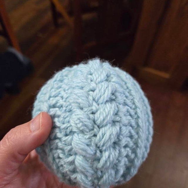 A customer's finished Autumn Wheat Bauble Ornament Crochet Pattern