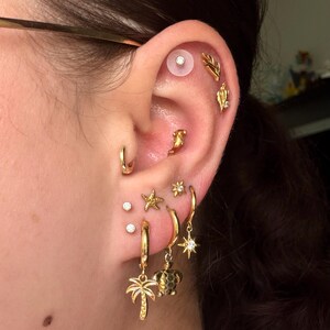 Review photo by Regan for Gold Palm Tree Hoop Earrings