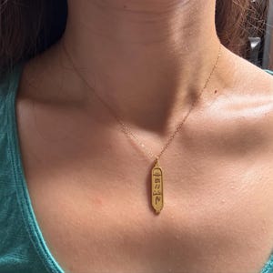 Customer photo, Cartouche Necklace