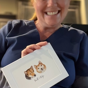 Mini Custom Watercolor Pet Portrait, Dog Portraits from Photos,Dog Portraits From Photos, Pet Painting,  Custom Tiny Paintings, Miniature