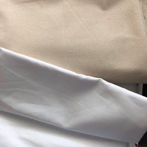 Light Weight Muslin Fabric by the Yard, Natural, White, Black, 100% ...