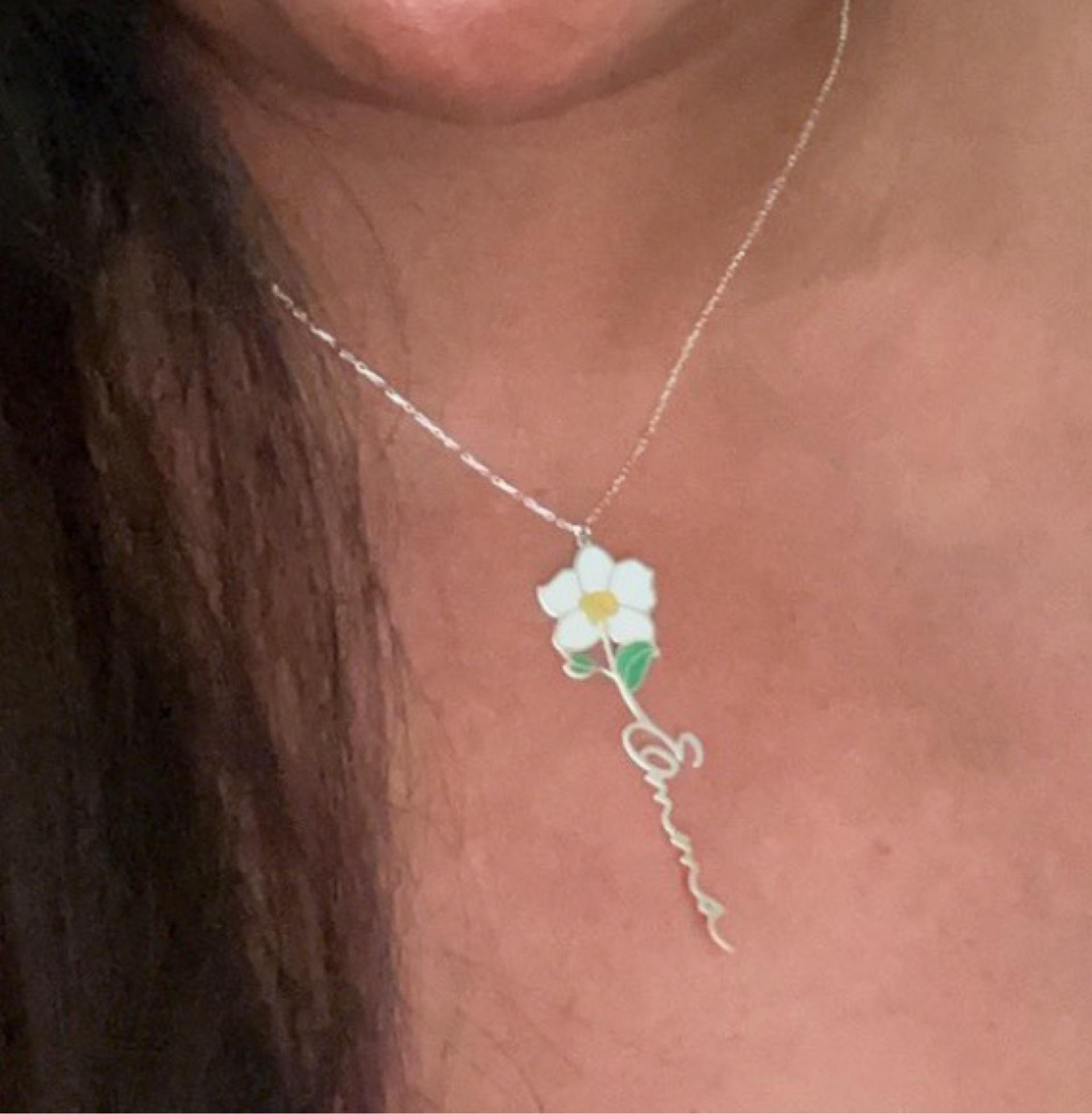Personalisierte Geburtsblumenkette, personalisierte Namenskette, florale Namenskette, personalisierter Namensschmuck, personalisierte Geschenke für sie, Geburtstagsgeschenke