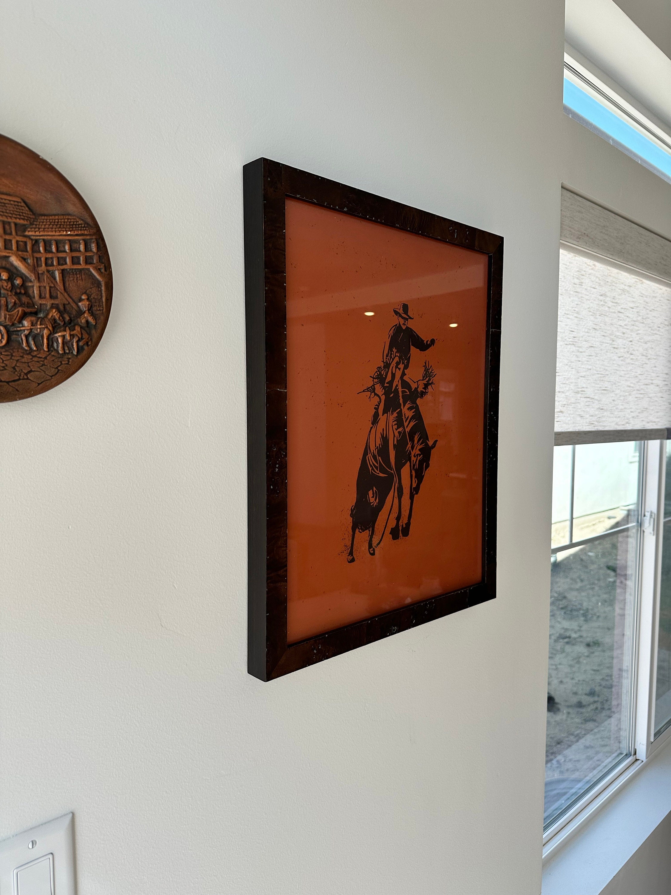 Bucking Bronco Graphic Print #1, Southwestern Western Room Decor, Cowboy Wall Art, Modern Eclectic Poster, Boho Wall Art, Illustration Print