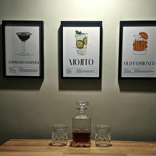 Martini Cocktail Print | Classic Cocktails Mixology | Kitchen Cocktail ...