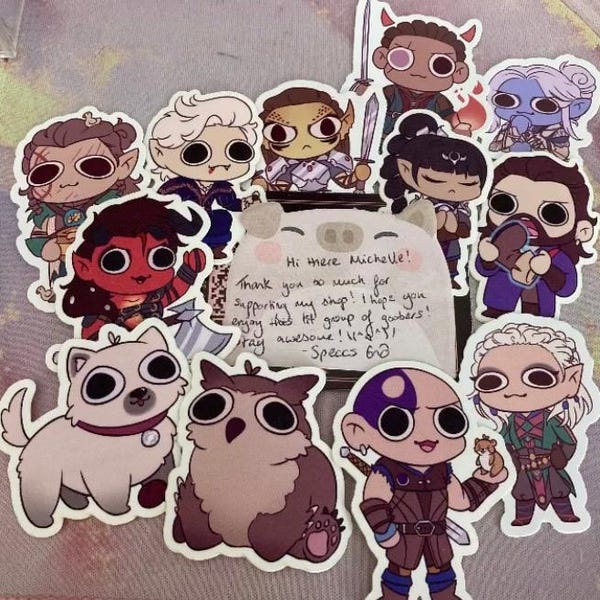Baldur's Gate 3 Goober Character Stickers [DISCONTINUING] - Etsy