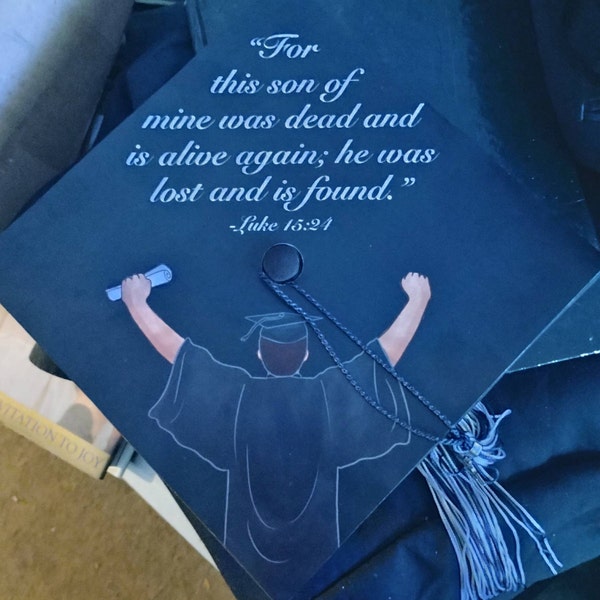 Custom Quote Male Graduate Printed Graduation Cap Topper - Etsy