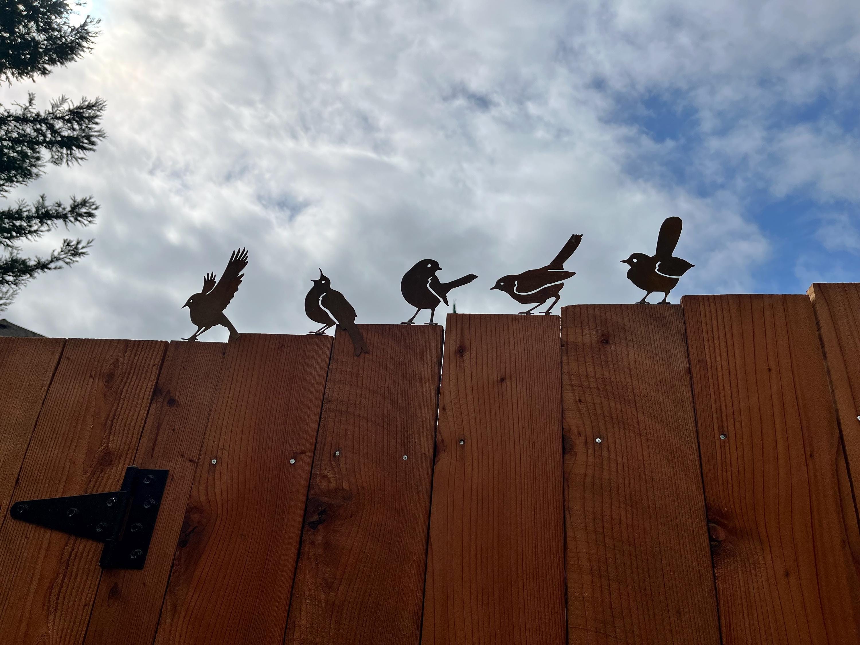 5 Rusty Iron Birds for Garden Décor – Metal Bird Ornaments | Rustic Outdoor Decorations, Free UK Shipping