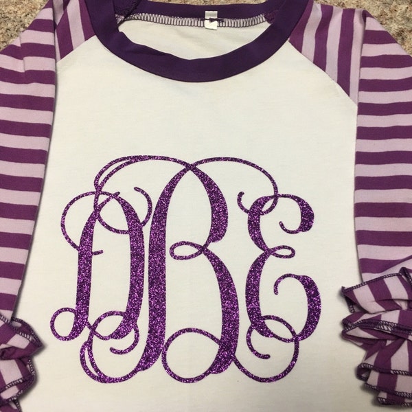 Girls Icing Ruffle Raglan Shirts- Multiple Colors Monogramable Shirts ...