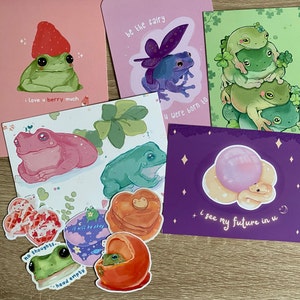 Frog Stack Bookmark Frog Art Cute Bookmark Laminated - Etsy UK