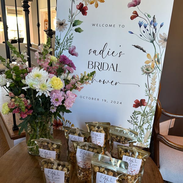 Modern Floral Green Gold Custom Wedding Backdrop