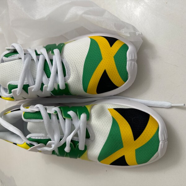 Reggae Rasta Print Pattern Black Sneaker Shoes For Men Women main image 1