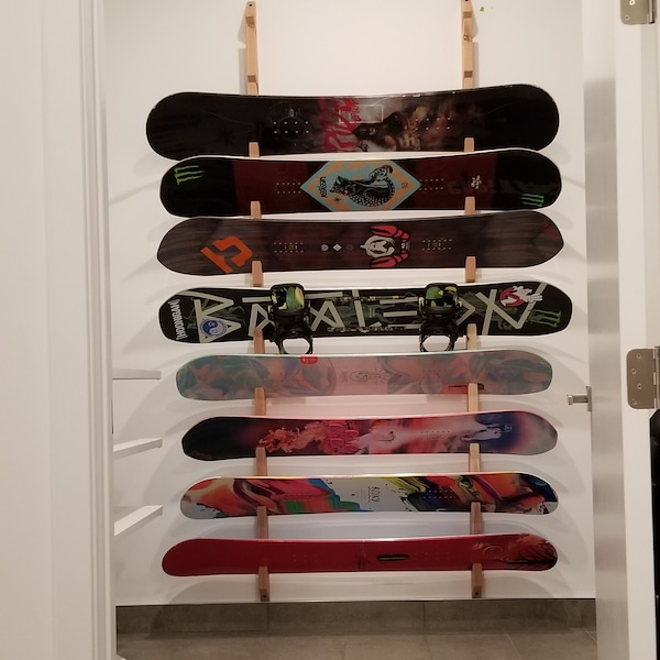 Walnut Snowboard Rack Snowboard Wall Rack Mount - Etsy